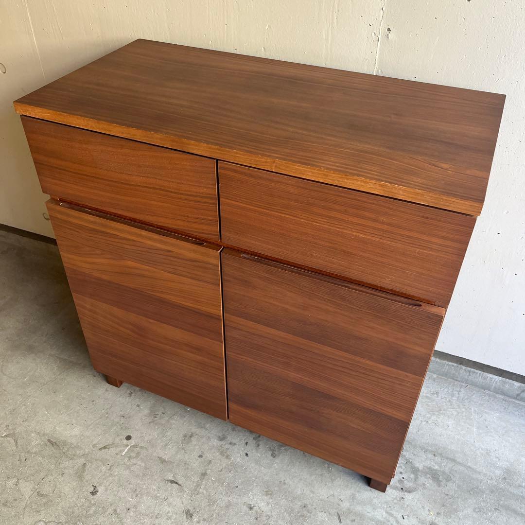 美品・廃盤希少★無印 ウォールナット材キャビネット・木製扉