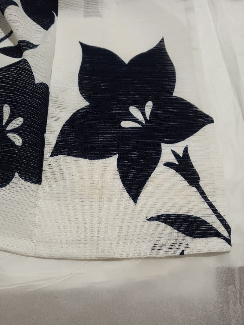 【最終値下げ】竺仙 浴衣 綿絽 桔梗 白地 (浴衣のみ)