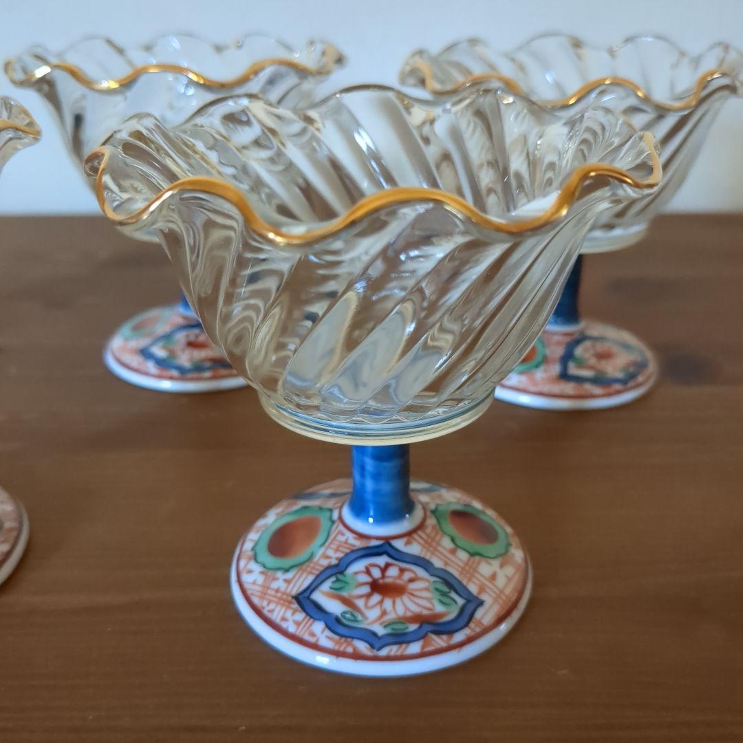 a*e様 未使用　三洋陶器　龍峰窯　つみき　赤松ガラスデザート揃　有田焼　T05