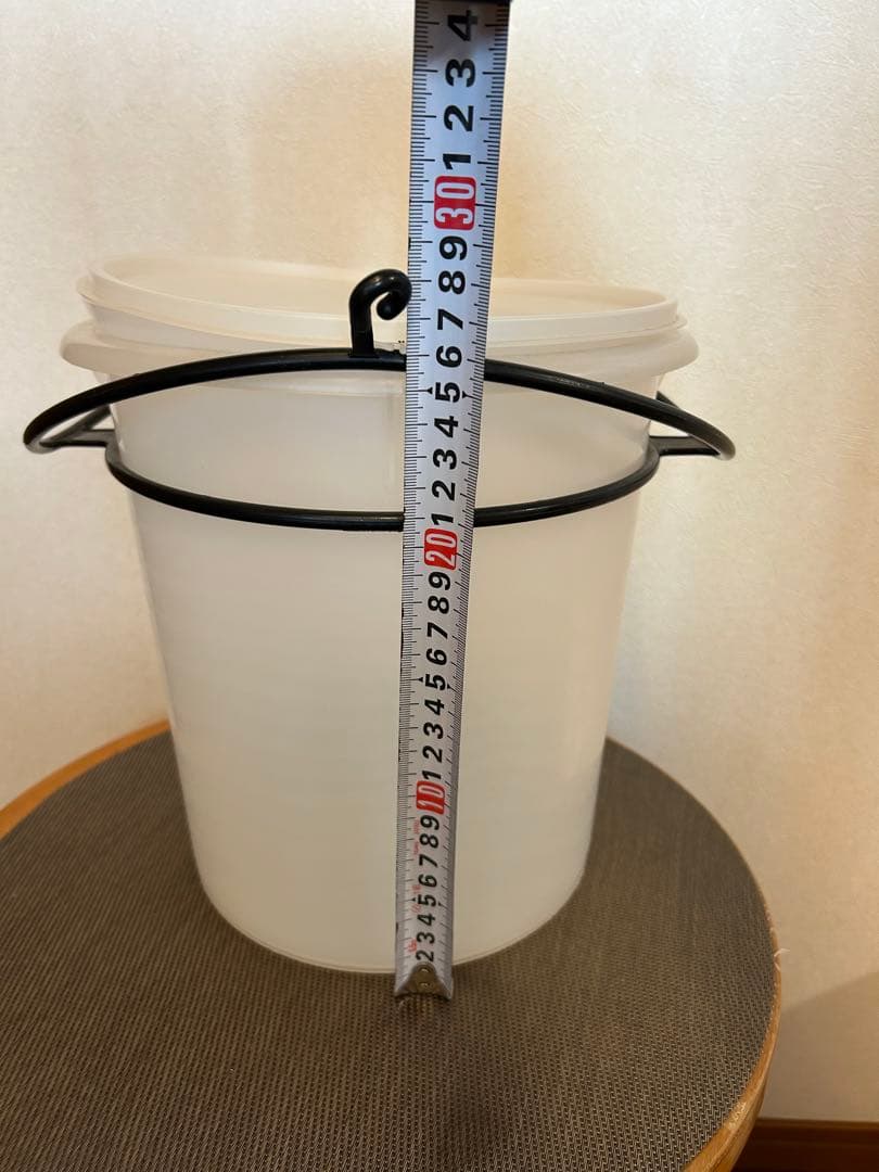 人気タッパーウェア 大容量保存容器バケツ型 ハンドル付き 直径24cm ８.８L