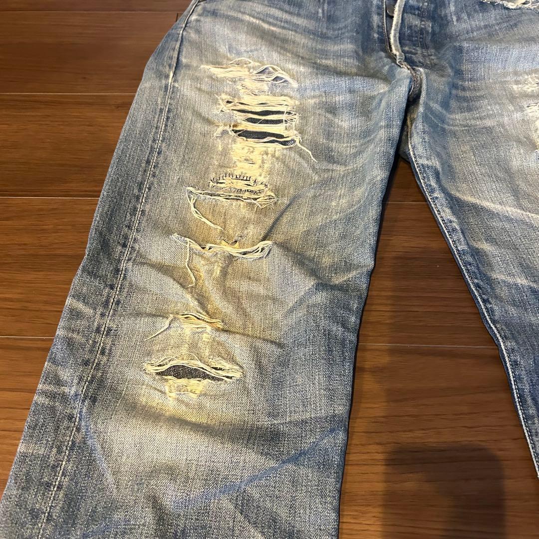 Levi's 501 W36 BIG E 縦落ち ダメージ加工古着ヴィンテージ