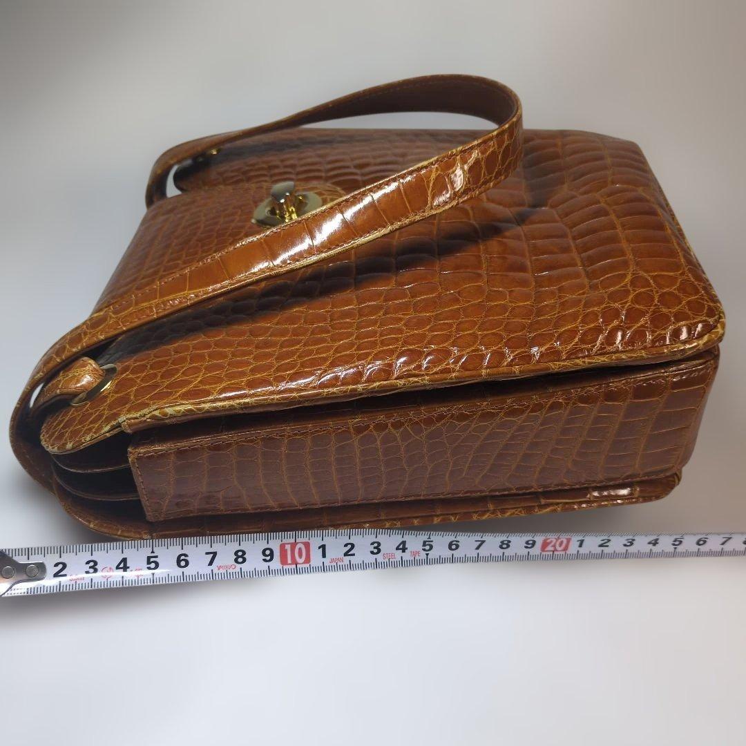 シャイニング　クロコダイル　バッグ　ブラウン　セット　サンタゴスティーノ