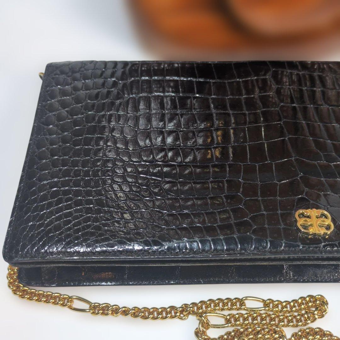 シャイニング　クロコダイル　バッグ　ブラウン　セット　サンタゴスティーノ