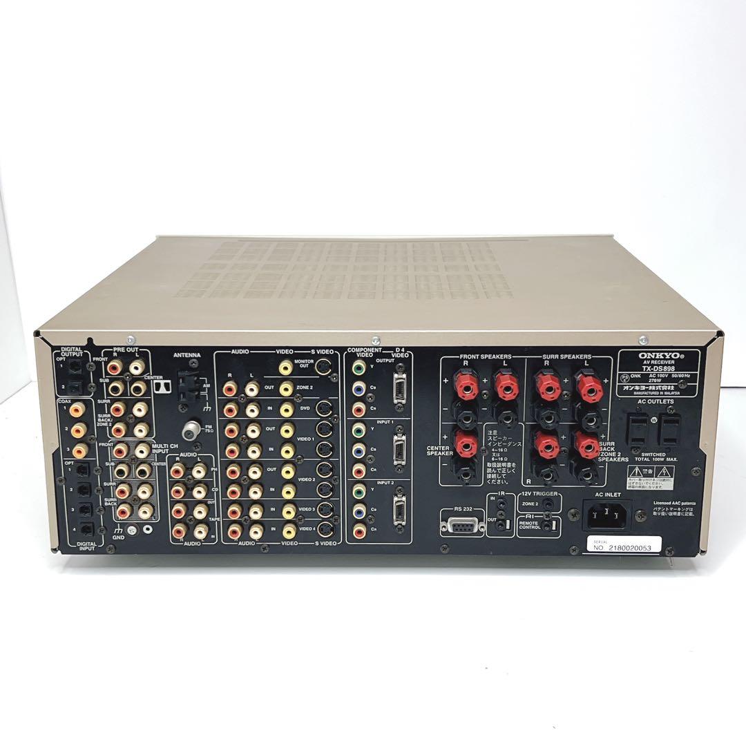 【美品】ONKYO TX-DS898 AVアンプ リモコン付き　ゴールド