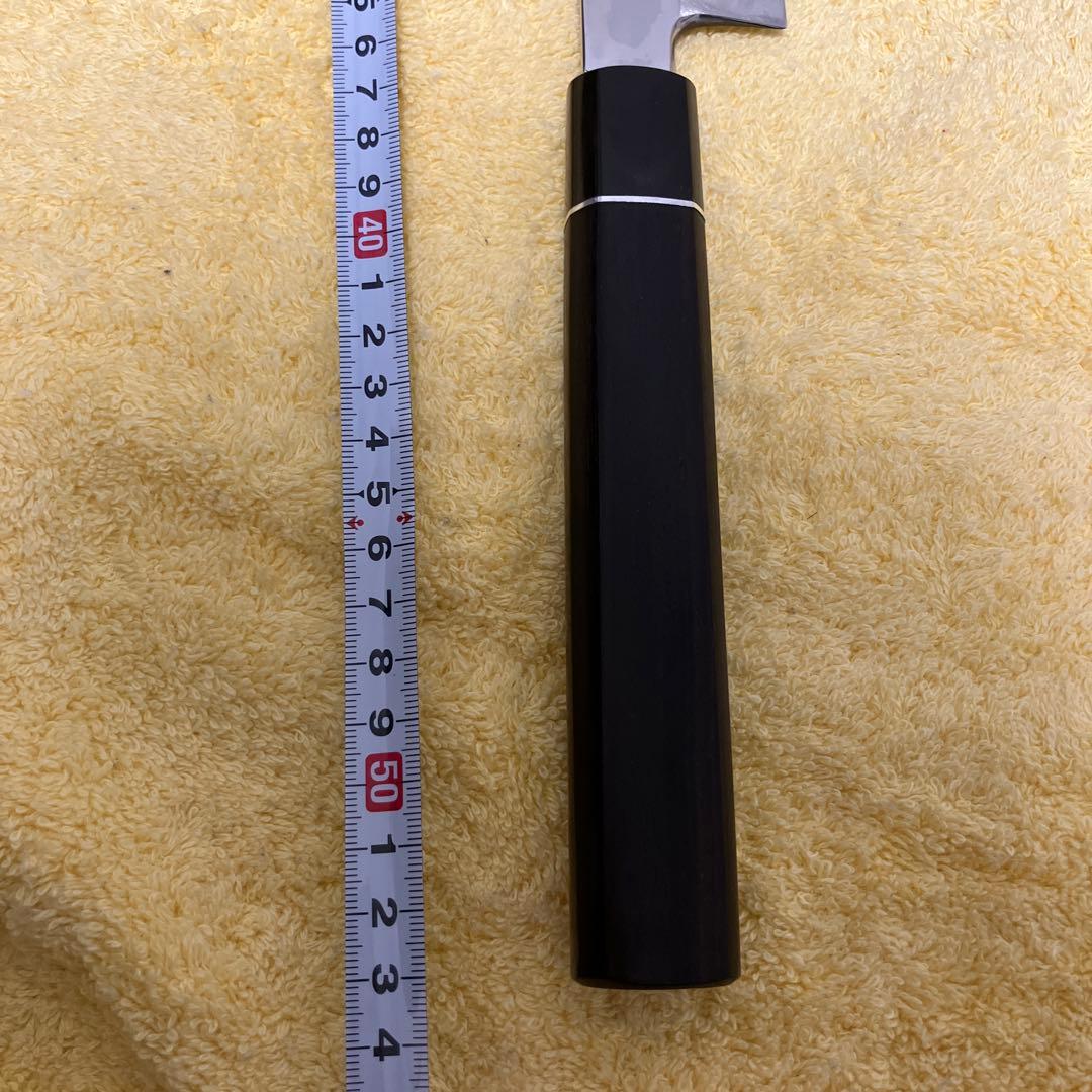 12.先丸柳刃　尺2寸　伝統工芸士　山塚氏作　本物保証　全鏡面　銀三鋼　黒檀柄