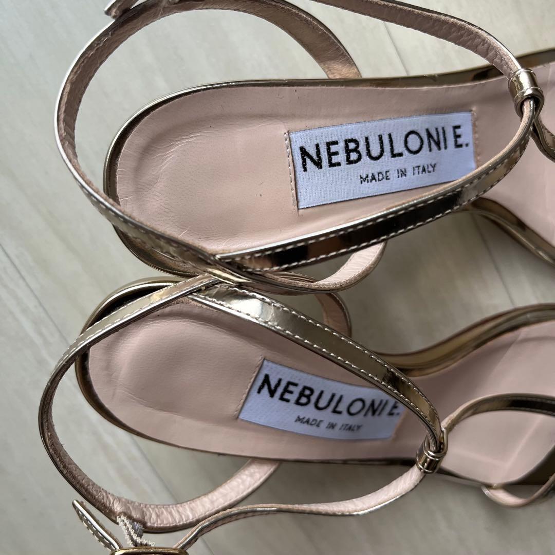 【美品】NEBLONIE.ネブローニ　ゴールド ストラップサンダル 36