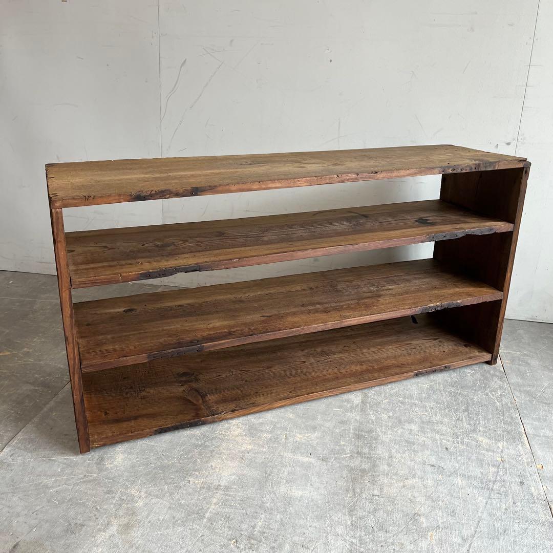 アンティーク 飾り棚 オープンラック 無垢材 シャビー z446