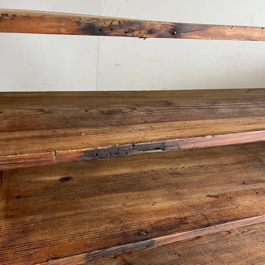 アンティーク 飾り棚 オープンラック 無垢材 シャビー z446