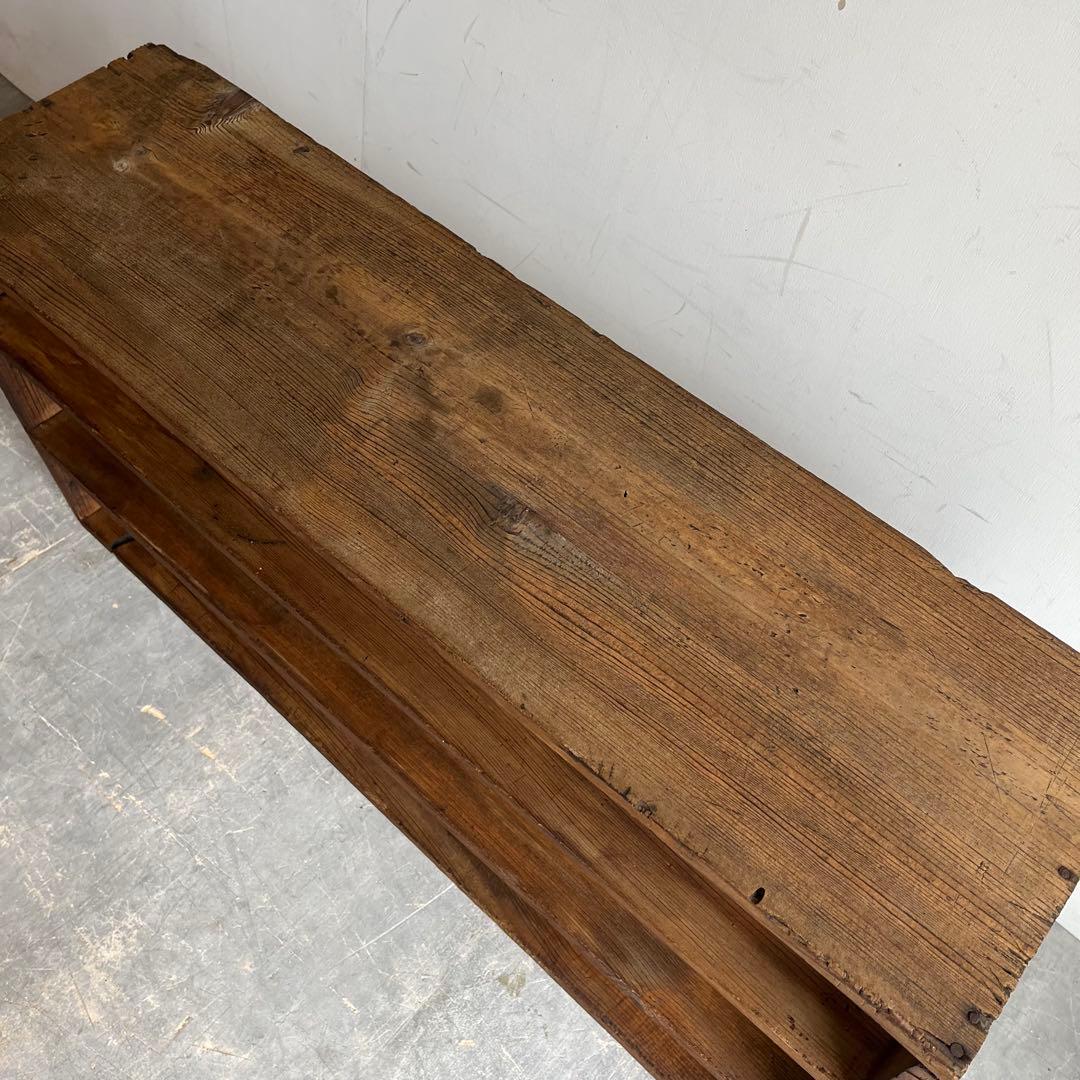 アンティーク 飾り棚 オープンラック 無垢材 シャビー z446