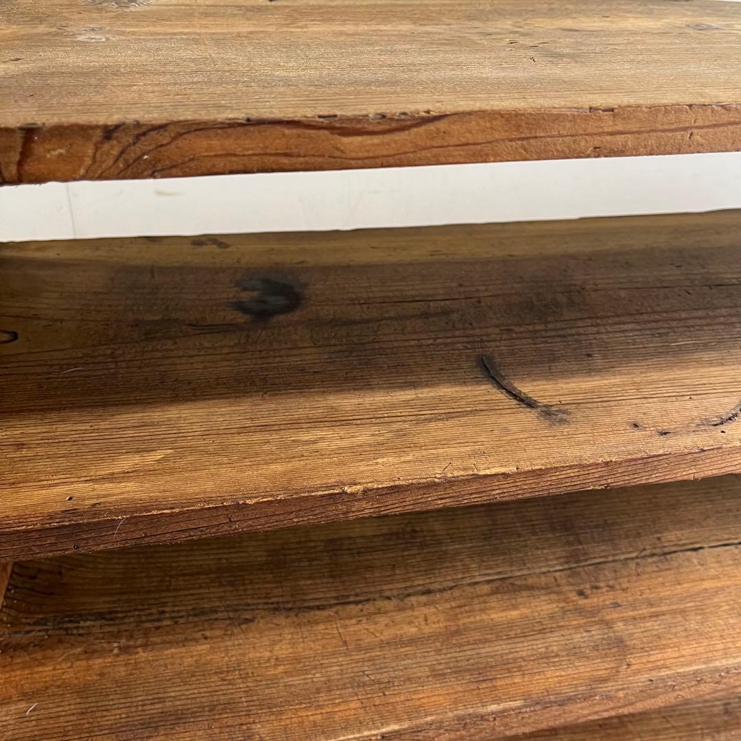 アンティーク 飾り棚 オープンラック 無垢材 シャビー z446