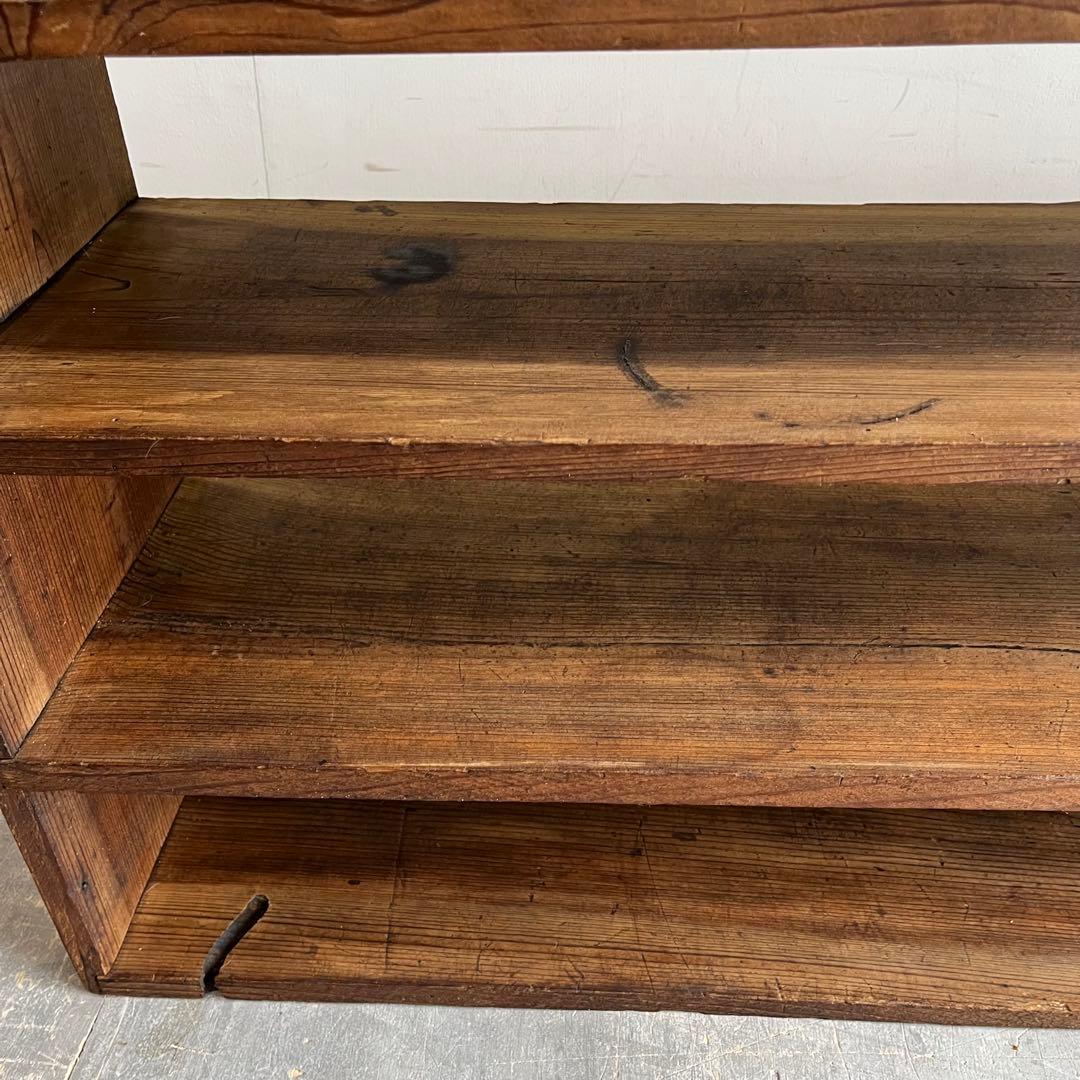 アンティーク 飾り棚 オープンラック 無垢材 シャビー z446