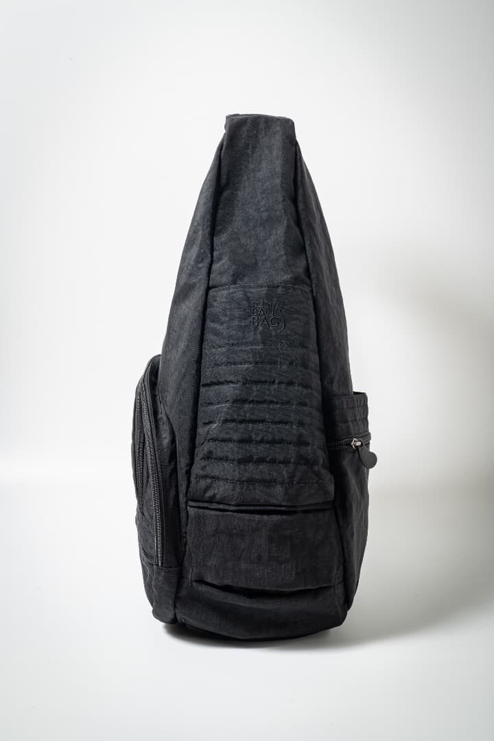 多ポケット 軽量 ボディバッグ／ワンショルダー 黒