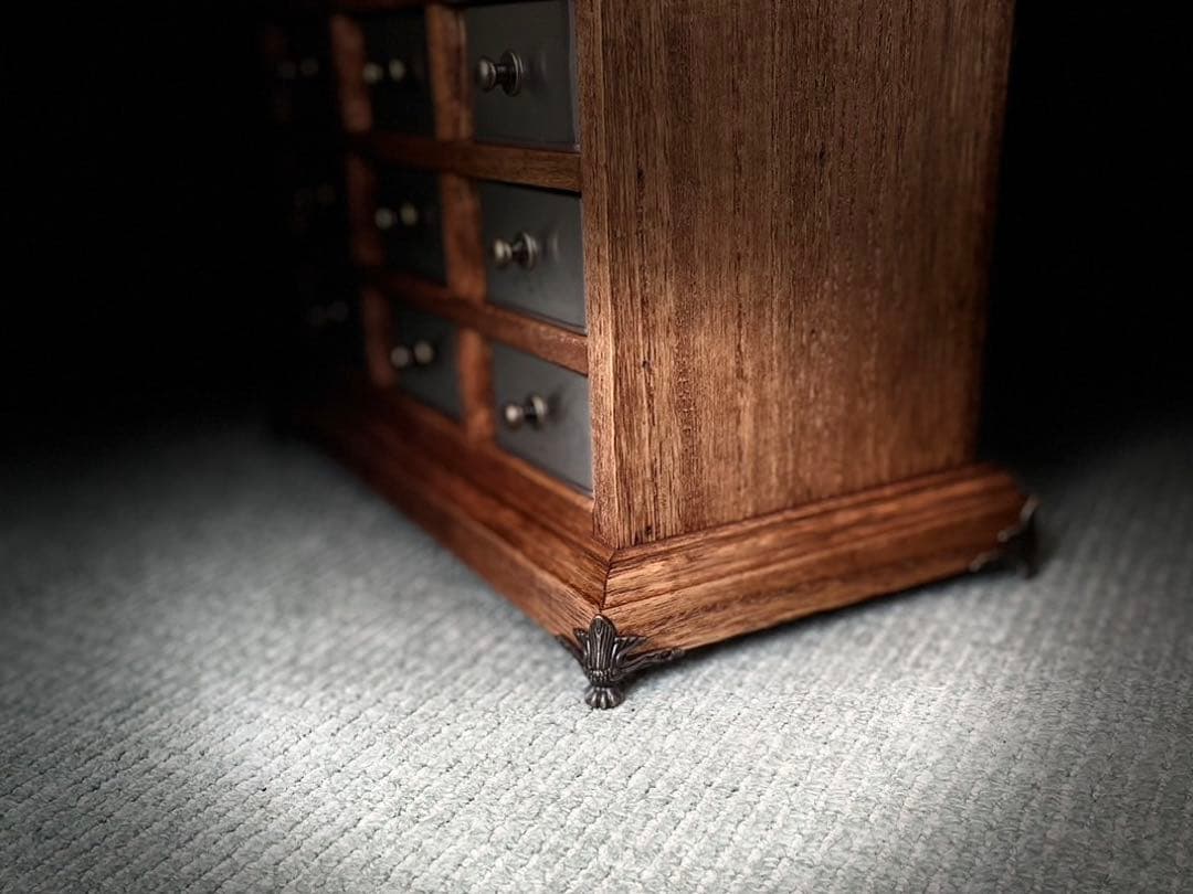 ヴィンテージ　アンティーク調　ハンドメイド　キャビネット　ジュエリーBOX