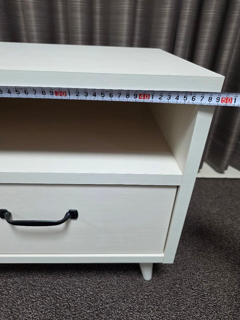 ♡ホワイト♡サイドテーブル☆引き出し付 完成品★日本国内産☆B-COMPANY☆