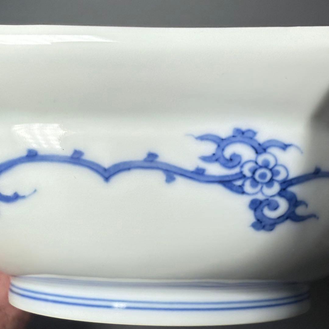 十二代　酒井田柿右衛門　菓子鉢　八角浅小　染錦松竹梅地紋　共箱　定価55万円