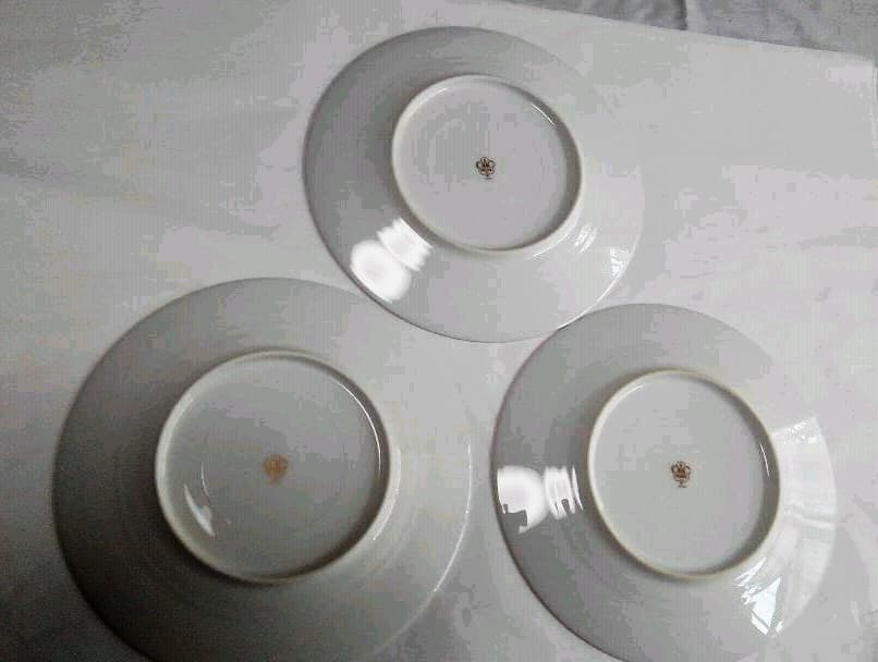 大倉陶園の瑠璃片葉金蝕シリーズの20㎝デザート皿　3枚セット『バラ売り可』