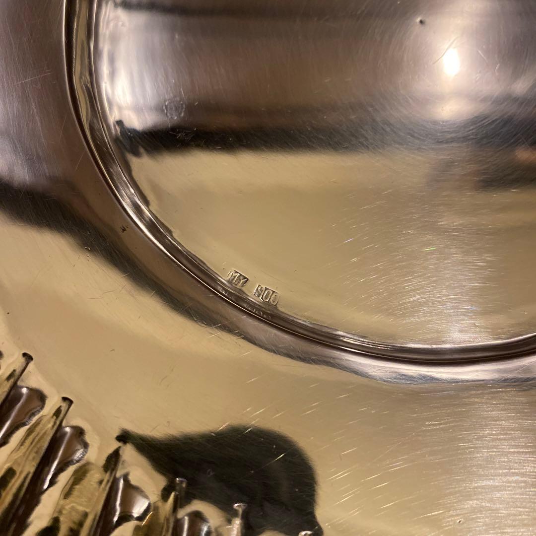 銀盆　900刻印　花柄　銀製品　銀食器　銀　シルバー　silver 銀製