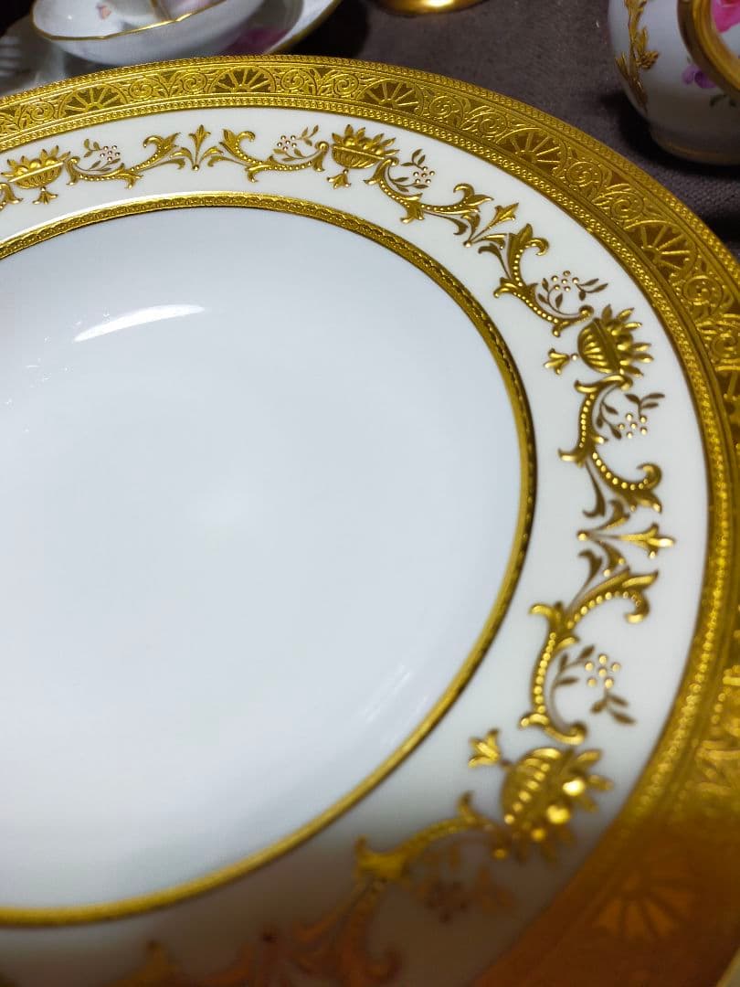 <迎賓館>２枚セット　ミントンコラモア　盛金ボウル&プレートセット