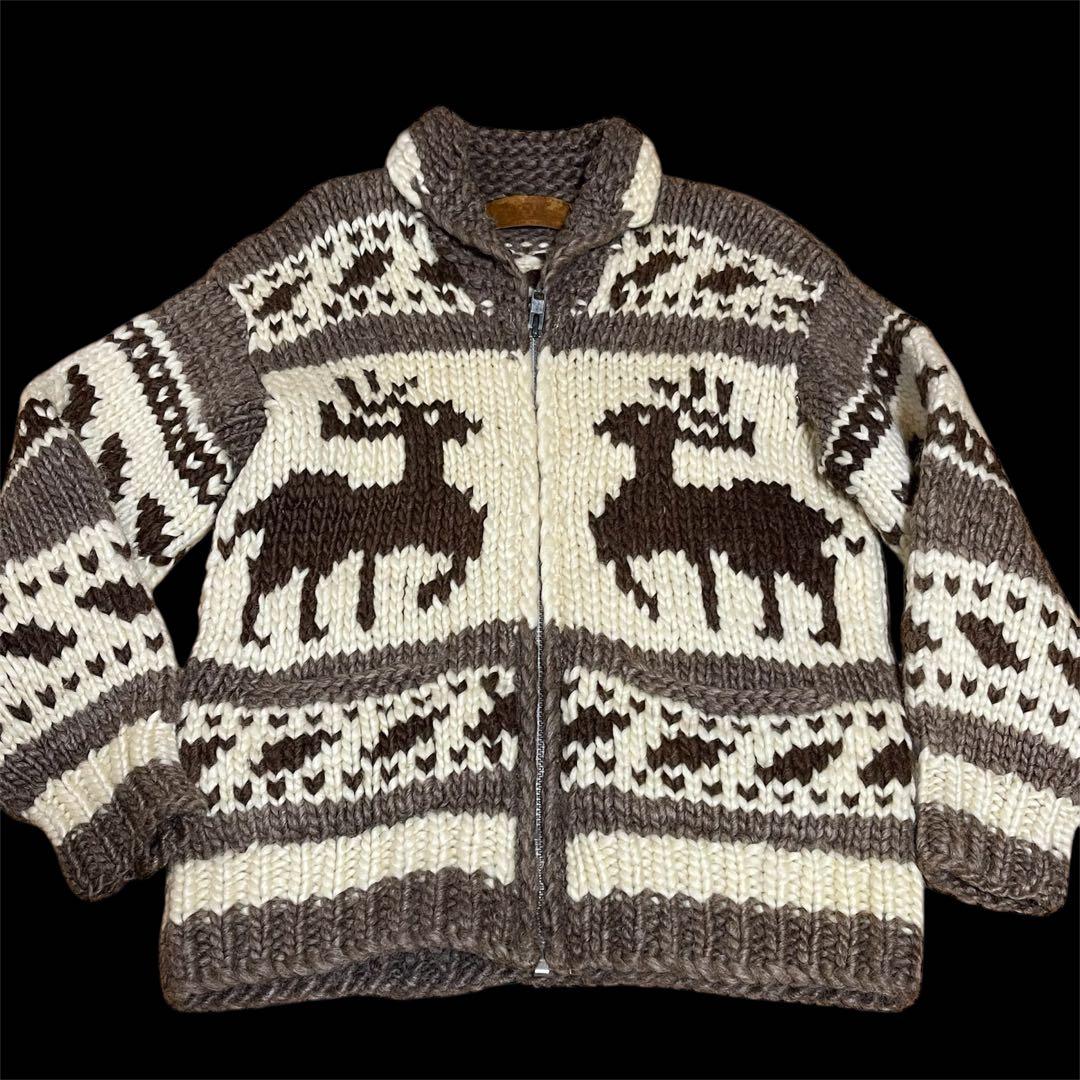 ヴィンテージ カナダ製 トナカイ柄 カウチンセーター　肉厚