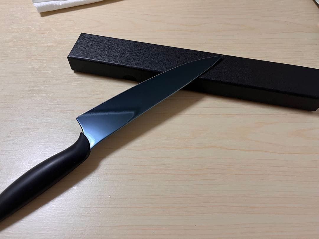 剣型包丁 ブルー 霞 チタンコーティング包丁