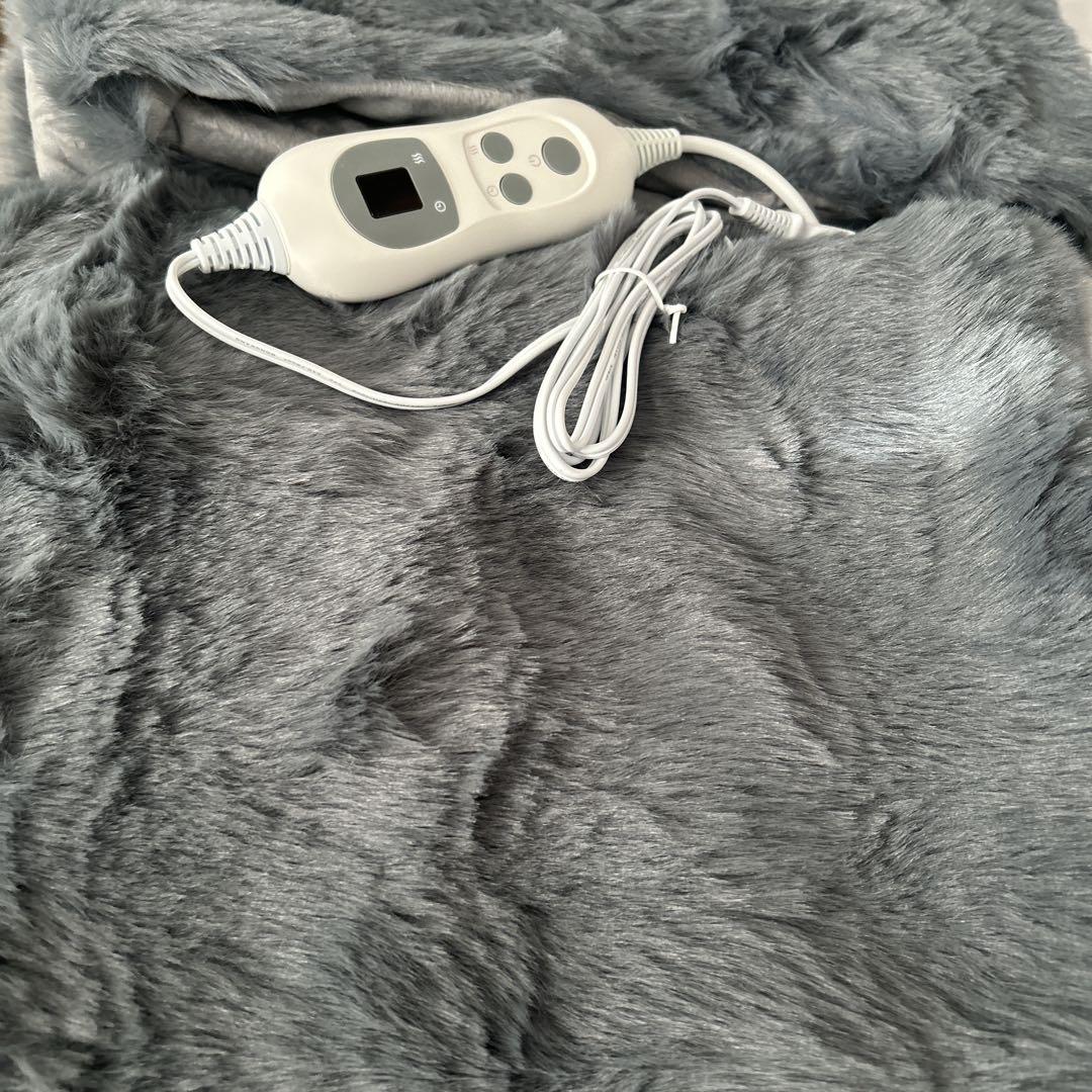 電気毛布❤️190x130cm グレー ふわふわ 手触り抜群 9段階調整 大きい