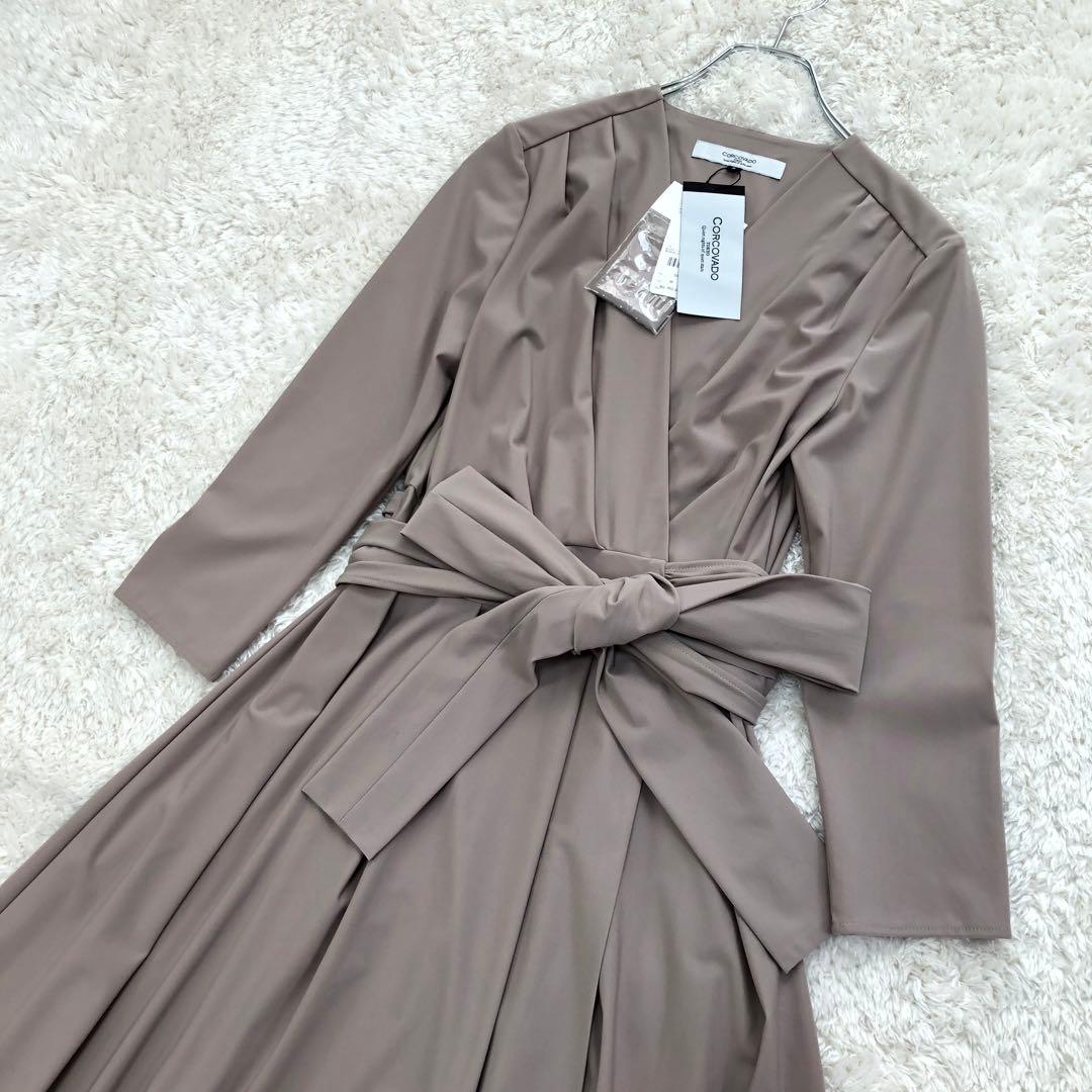 未使用品 CORCOVADO カシュクールワンピース S ベージュ