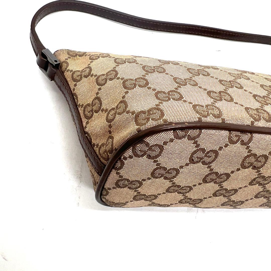 【極美品】グッチ GG ハンドバッグ アクセサリーポーチ キャンバス レザー