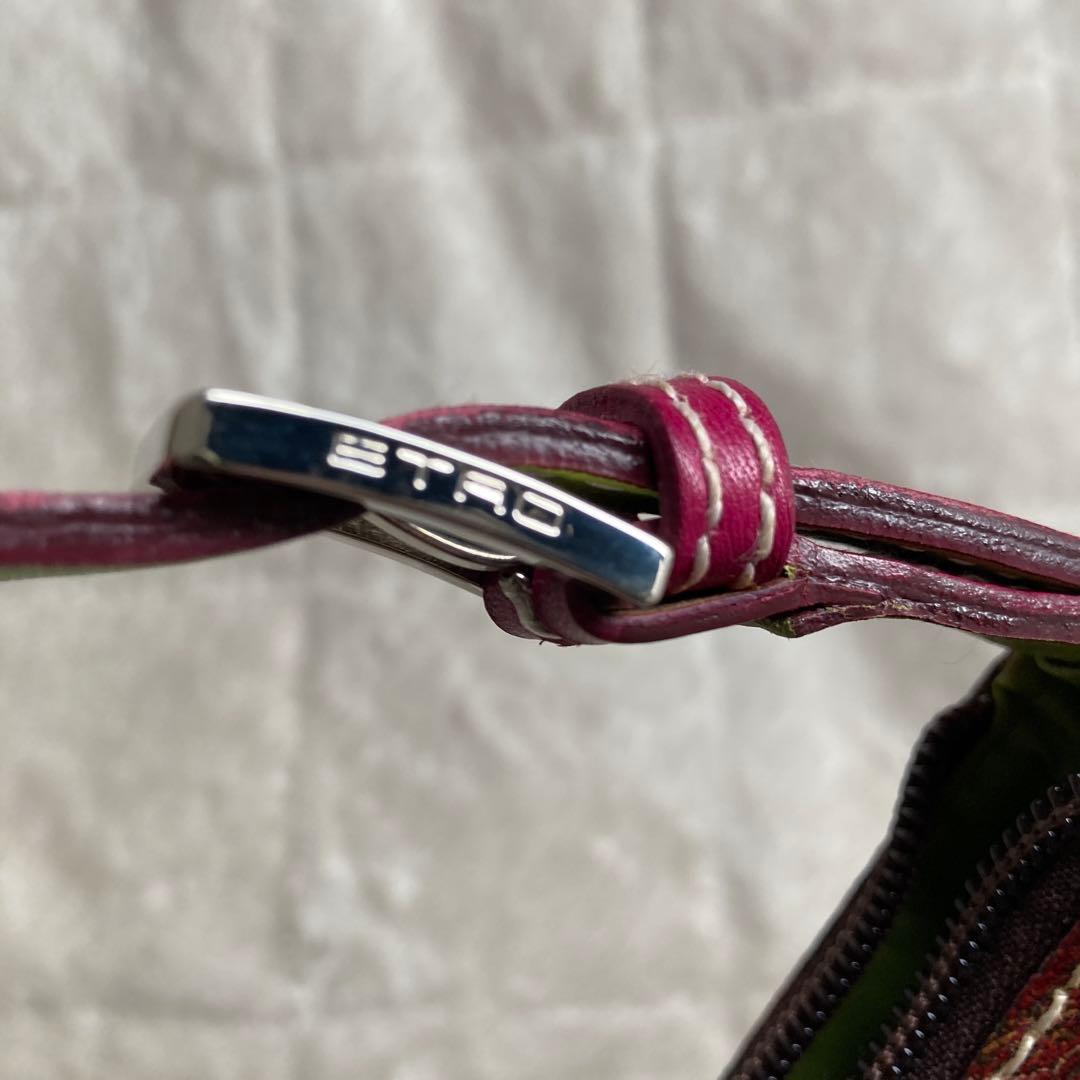 極美品　ETROエトロ　花柄刺繍ハンドバッグ　ペイズリー　ポシェット　イタリア製