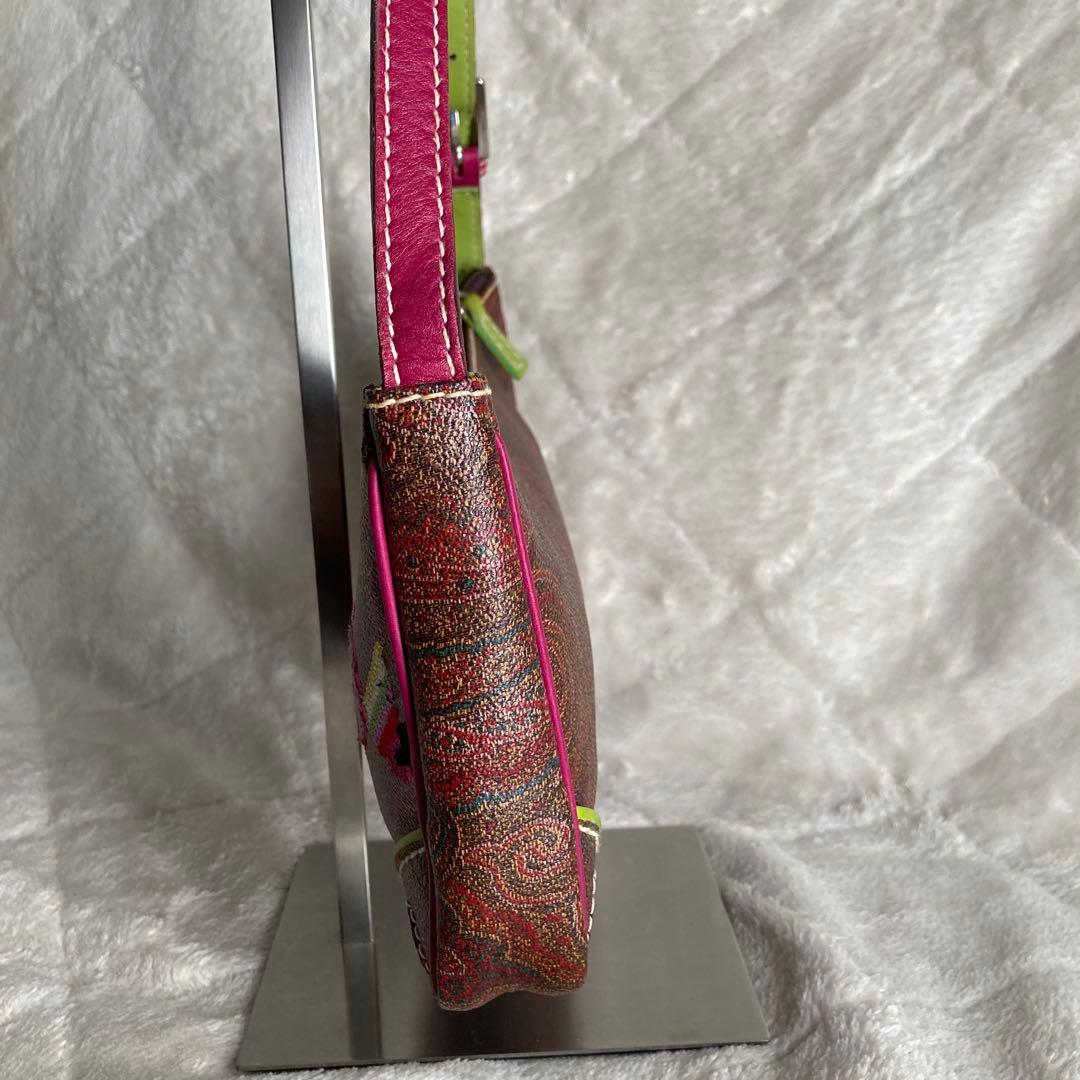 極美品　ETROエトロ　花柄刺繍ハンドバッグ　ペイズリー　ポシェット　イタリア製