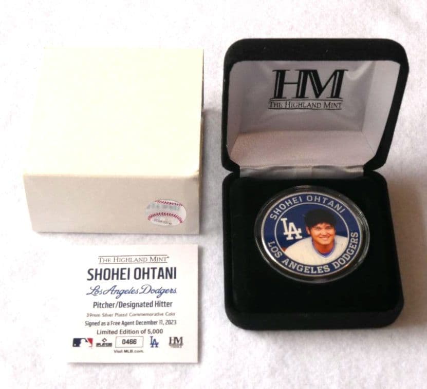 大谷翔平　ドジヤース移籍記念(メダル)、5000個限定品