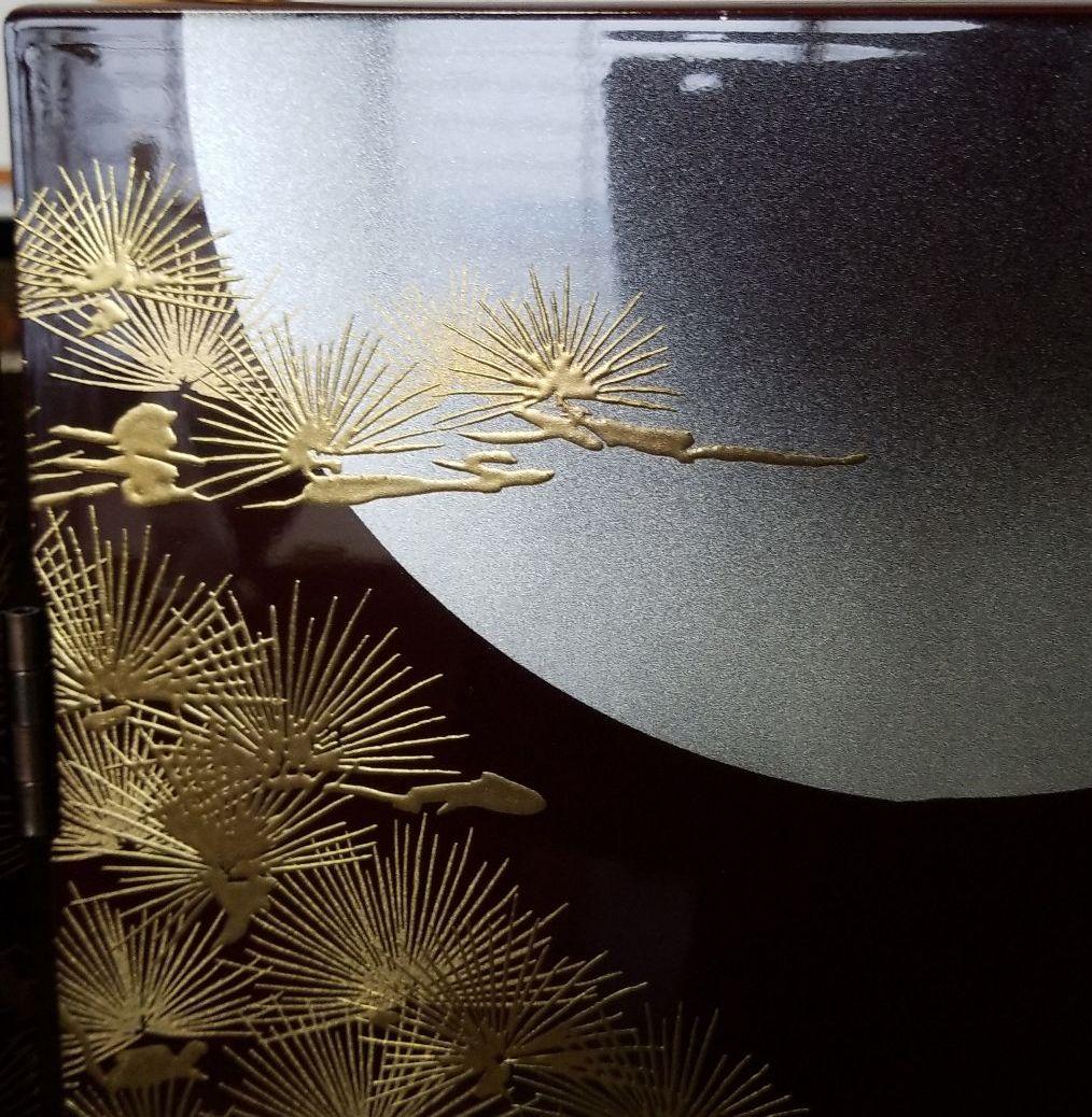 五月人形　屏風　月に松に鶴19号