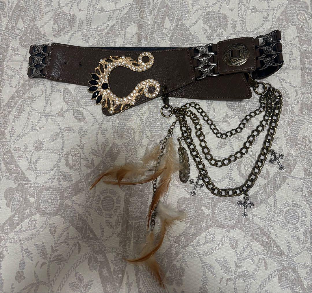 d.i.a. ダイア　クラウンバックルフェザーベルト　ブラウン　平成ギャル