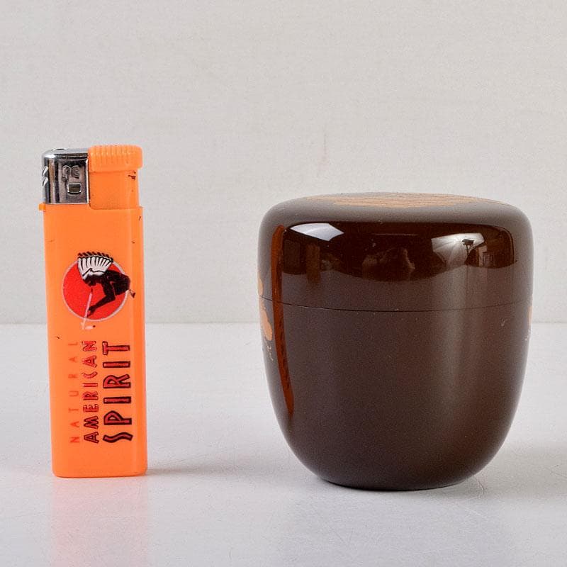 茶道具　蒔絵師　中村湖舟作　松蒔絵　棗　共箱　V　8815