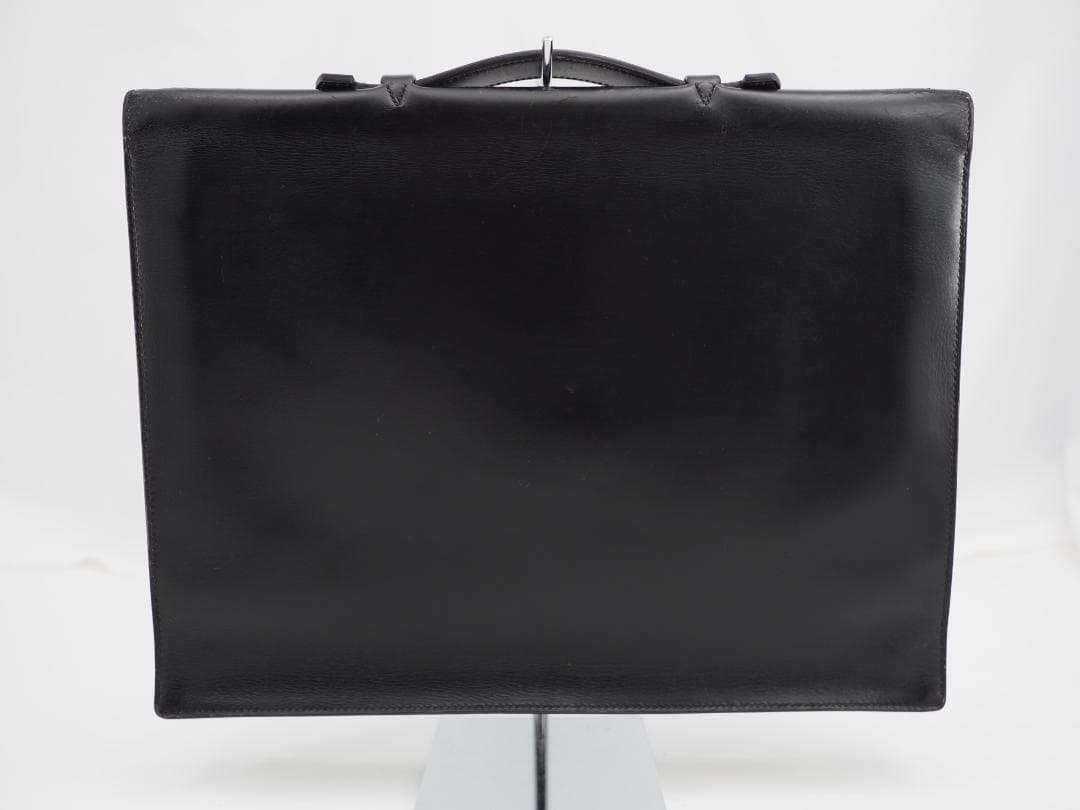 セール HERMES エルメス サックアデペッシュ38 カーフスキン ブラック