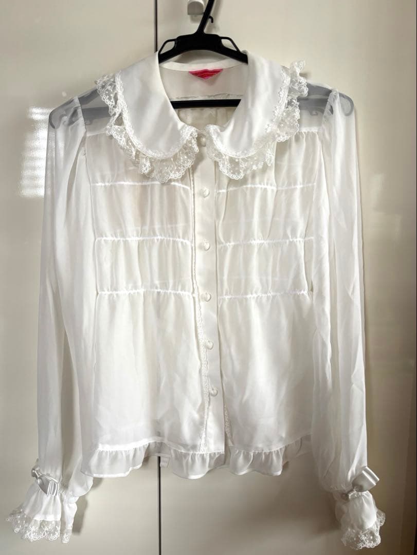 BABY レースフリルジャンパースカート+ブラウス+ヘッドドレス　パニエ付き