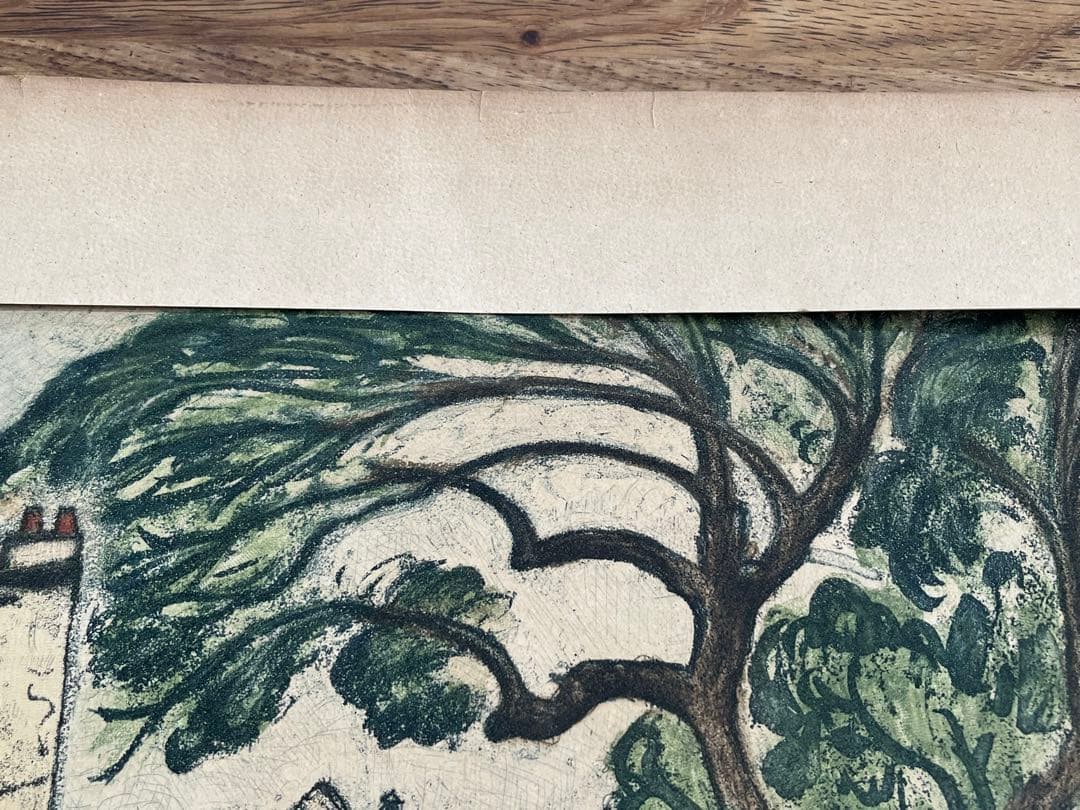 アンティーク　版画　サイン付き　No.入り