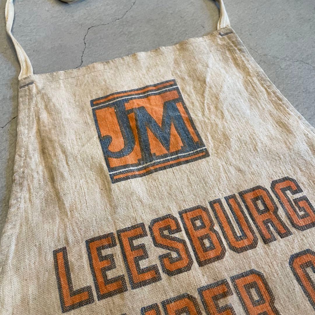 40s ワークエプロン　ビンテージ　染み込みプリント　apron vintage