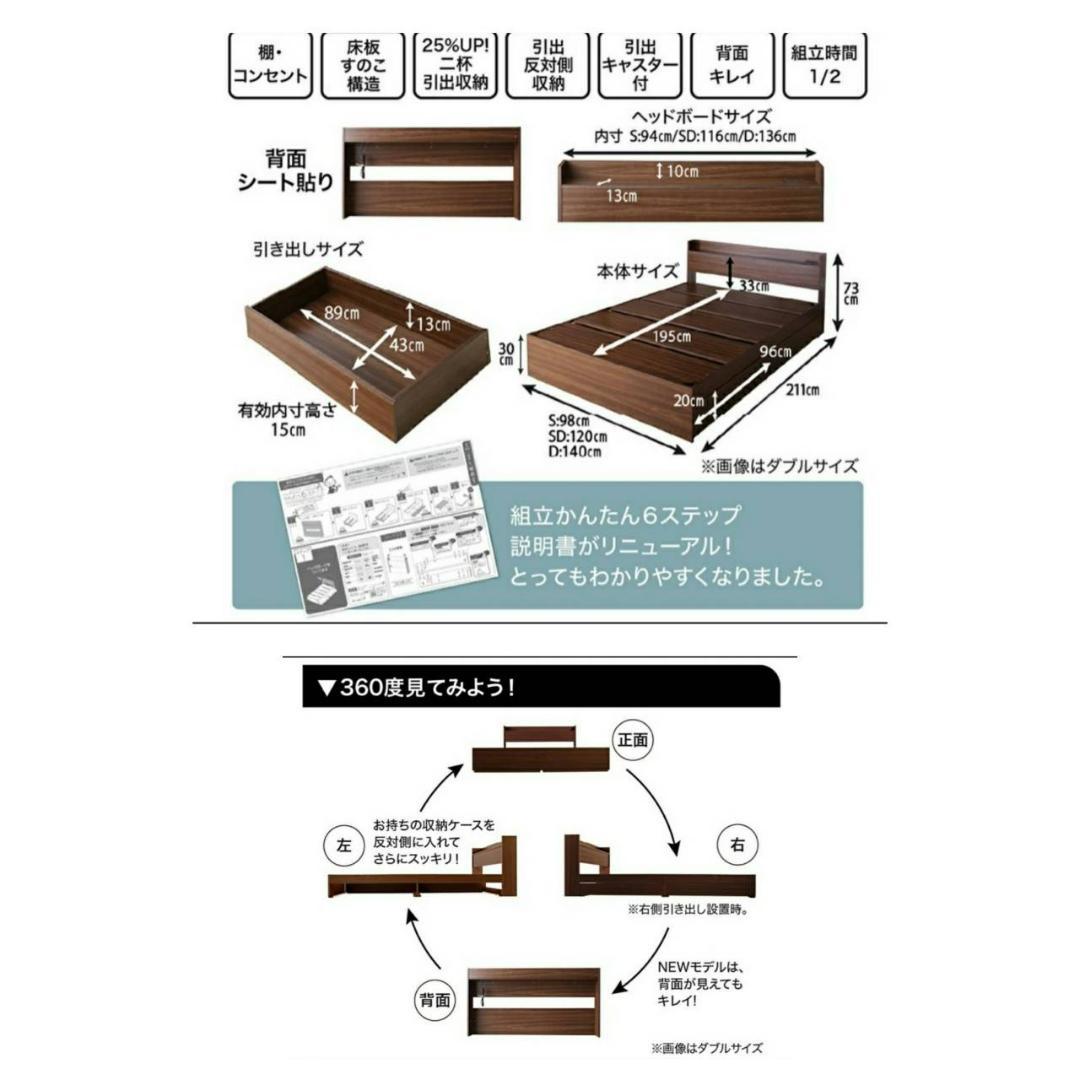 フレームのみシングル・Newデザイン2杯収納コンセント・ダークグレー 3-2