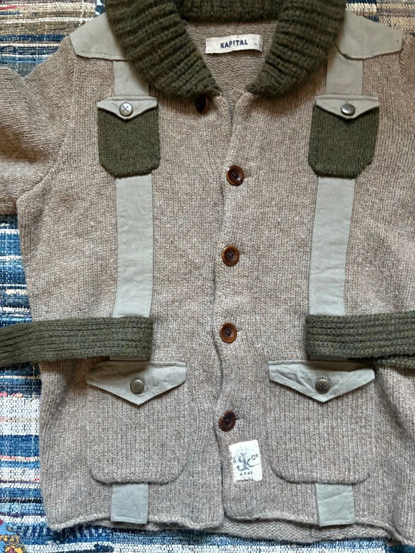 KAPITAL ニットジャケット　グレー　2