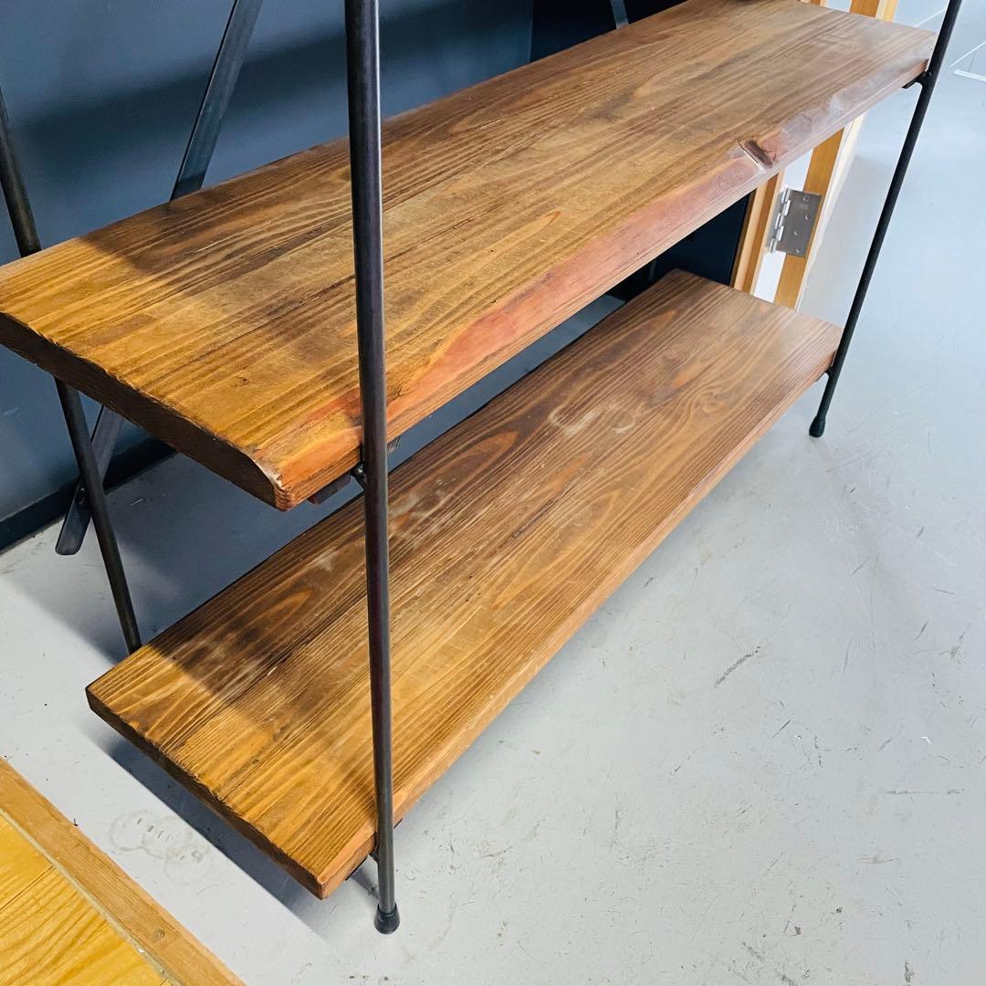 インダストリアル 5段シェルフ 幅100 高さ170 木製×スチール 店舗什器❷