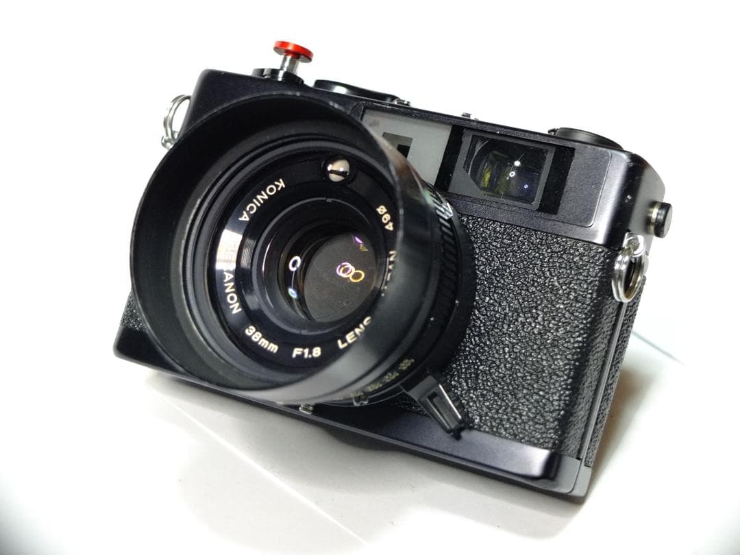 【実写確認整備品】コニカC35FDB.K／ヘキサノン38mmf1.8コニフード付