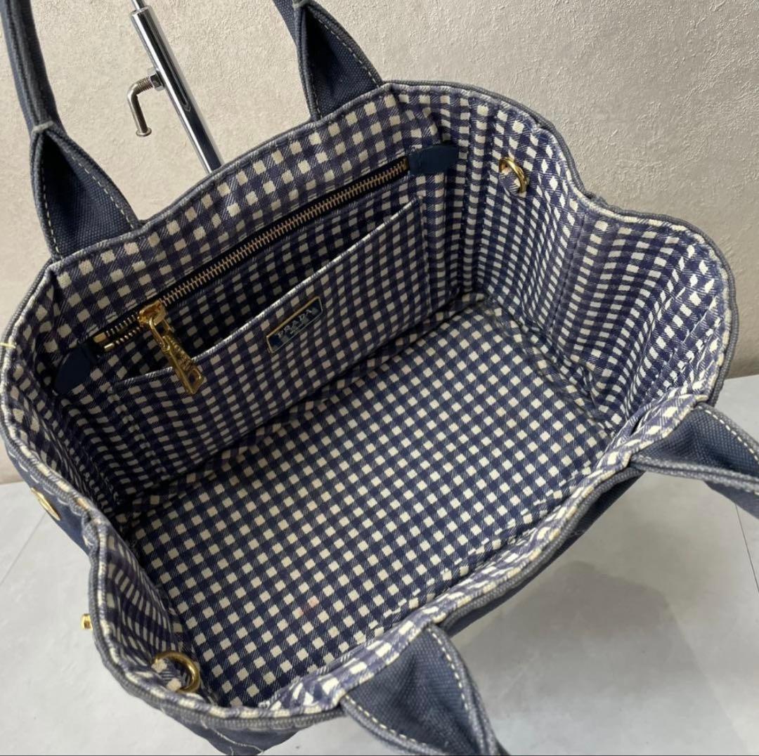 PRADA カナパ プラダ 2way ショルダー ギンガムチェック