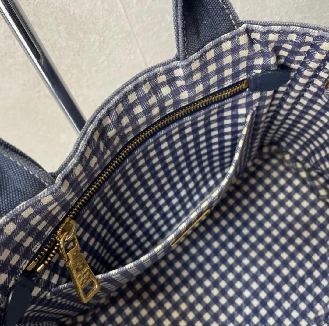 PRADA カナパ プラダ 2way ショルダー ギンガムチェック