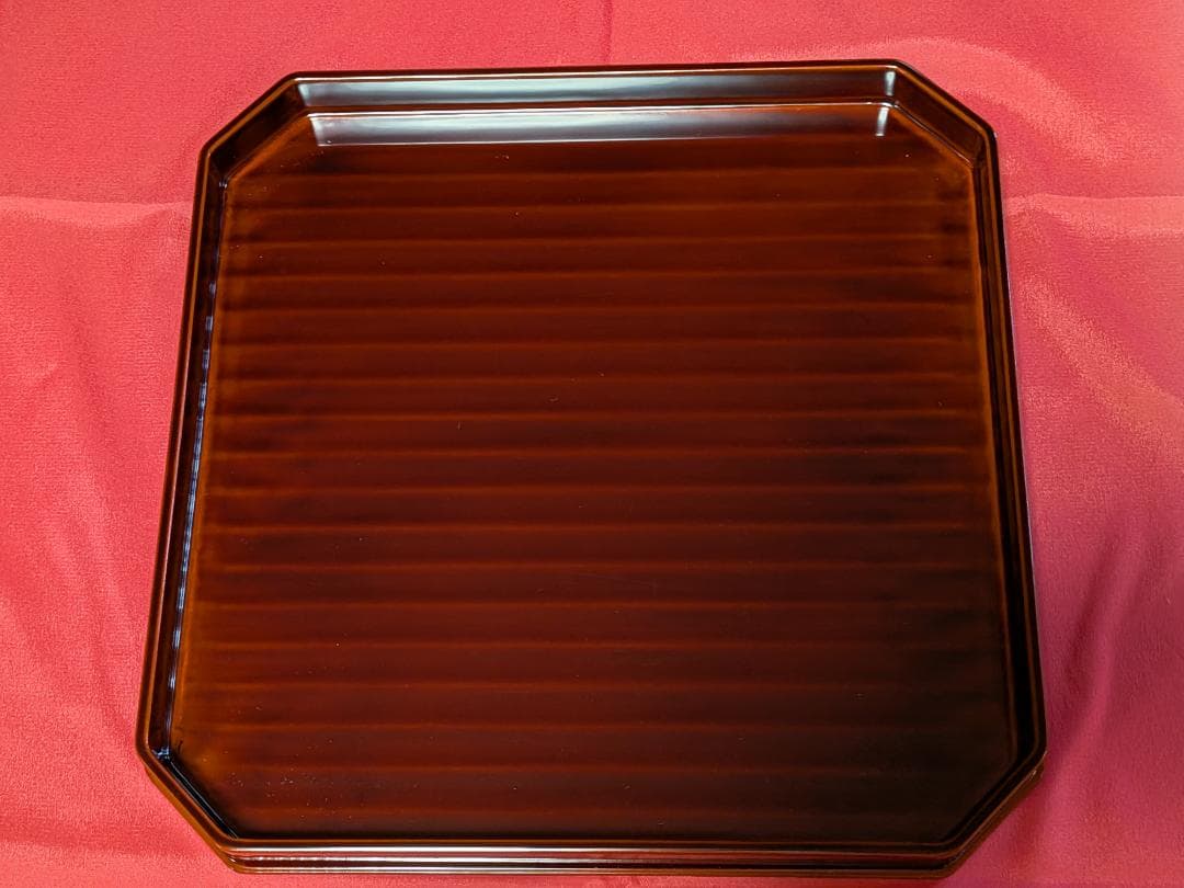 懐石膳 カンナ目 溜塗 利休好写 五客