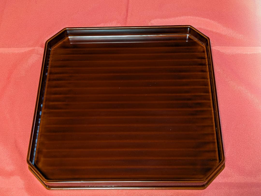 懐石膳 カンナ目 溜塗 利休好写 五客