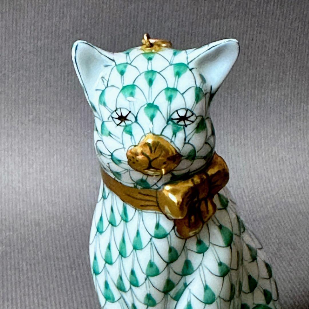 希少FIRST EDITION 初回生産　Herend フィギュリン　猫　置物