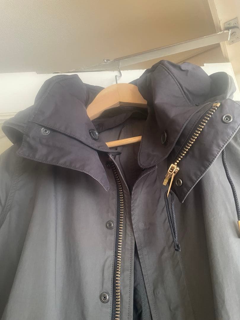 mojaTHE RERACS カーキ×黒 フード付き モッズコート 38