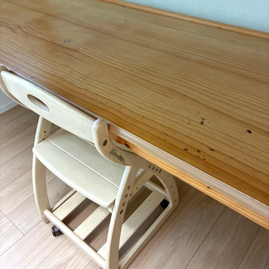 階段付きロフトベッド　デスク　コンセント付き　パイン無垢　すのこ仕様