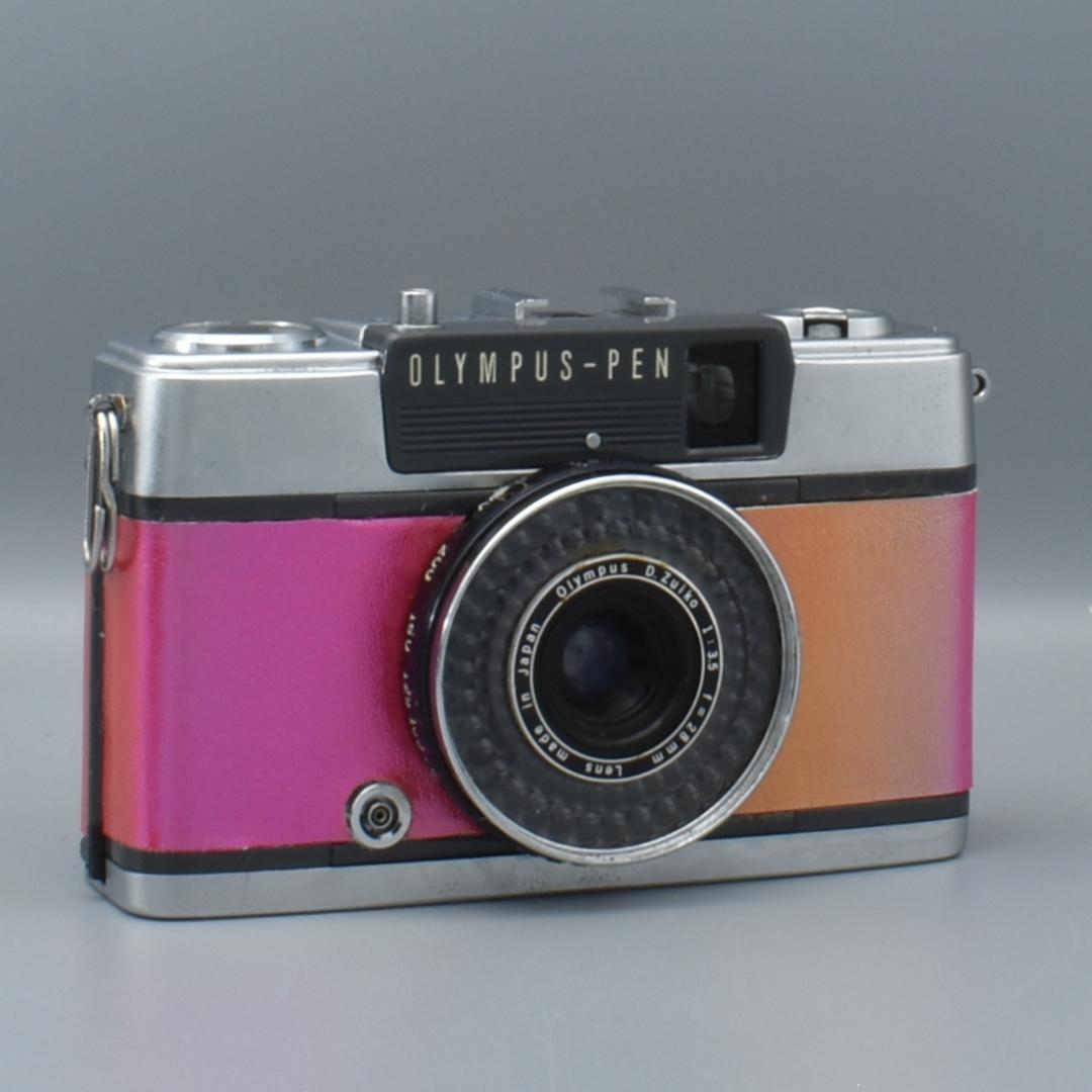整備済 OLYMPUS EE-2 レッド系 外装リメイク 動作OK 赤ベロOK