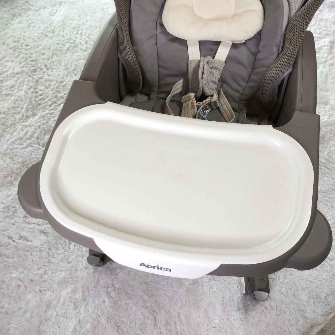 美品✨️ユラリズム　オート AC Aprica ハイローベッド&チェア 白グレー